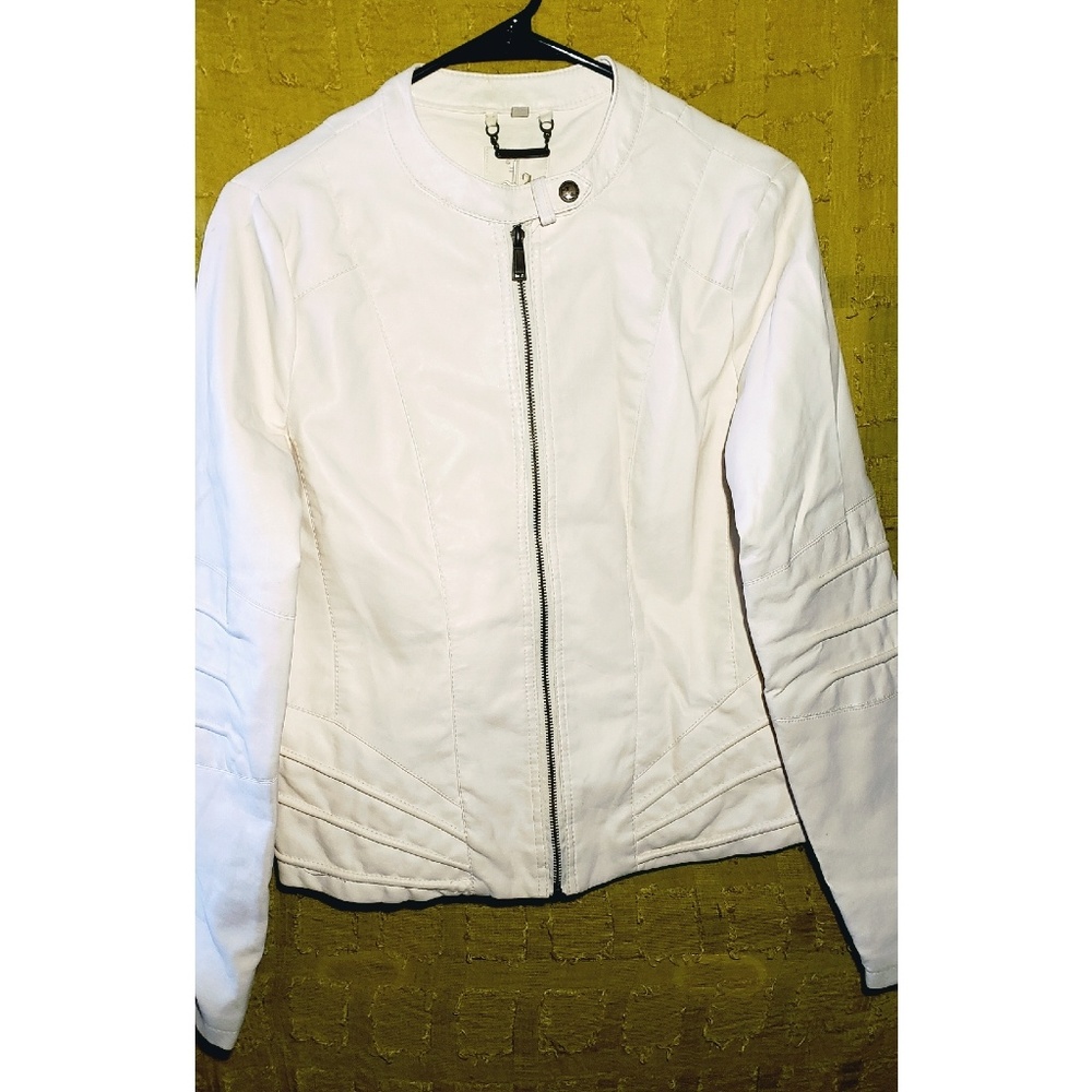 White Faux Leather Jacket
